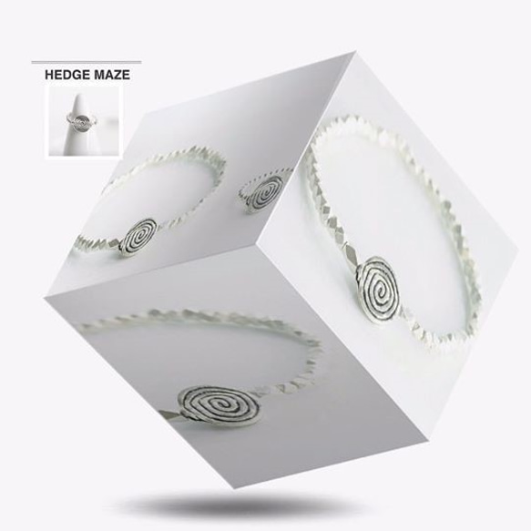 B10006 Wheat Field Under Clouded Sky Silver Bracelets 2枚目の画像