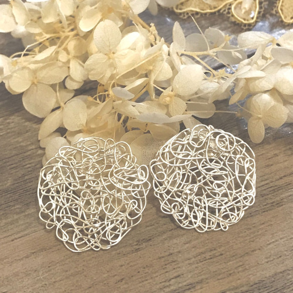 E11011 Hedge Maze Silver Earrings II 2枚目の画像