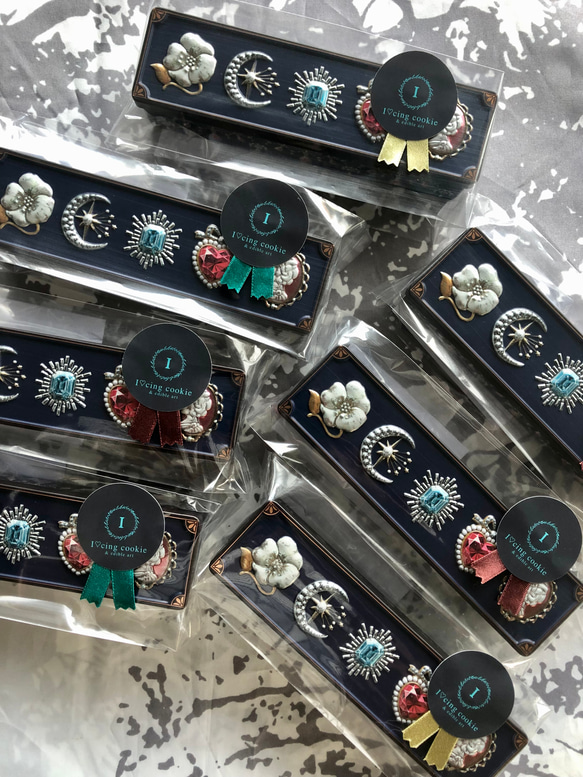 4/6頃製造、4/11〜12頃お届け ★ネイビー缶★ ブローチみたいなアイシングクッキー 6枚目の画像