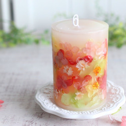 アロマフラワーキャンドル （フラワーガーデン オレンジ）＃013