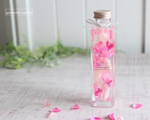 ハーバリウム M（エンジェルピンク） プリザーブドフラワー ゆめいろ