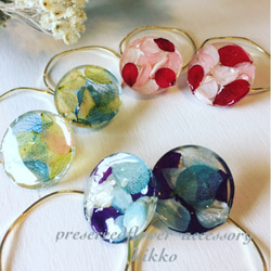 アジサイフープピアス、イヤリング 2枚目の画像