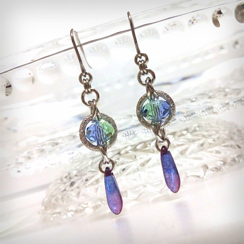 ハンドメイド】スワロフスキーとパールのピアス/イヤリング