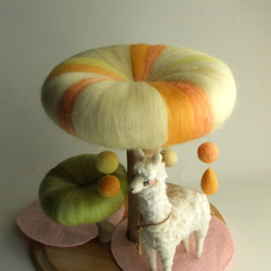 corieさまオーダー品」アルパカさんのお散歩＊yellow＊ 羊毛フェルト 