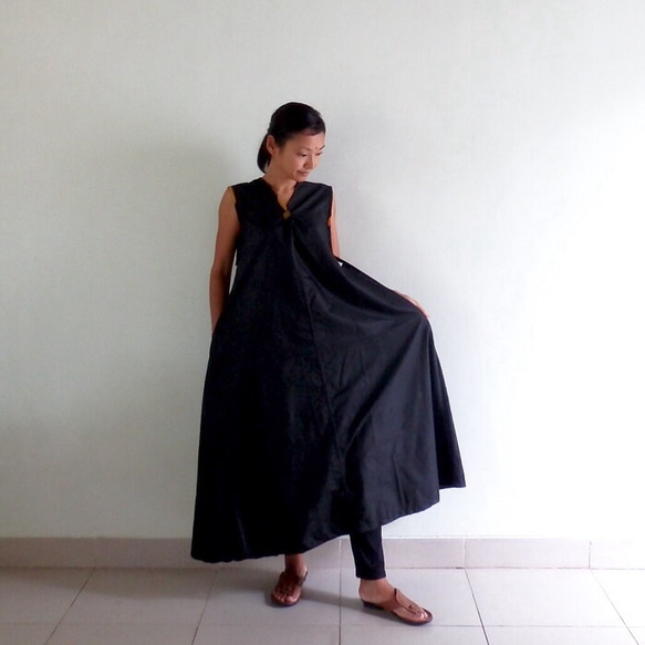 [定做]僅黑色/沙龍設計的連衣裙 第5張的照片