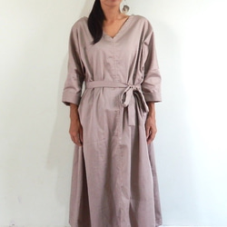棉質緞面簡約連衣裙[Gurege] 第4張的照片