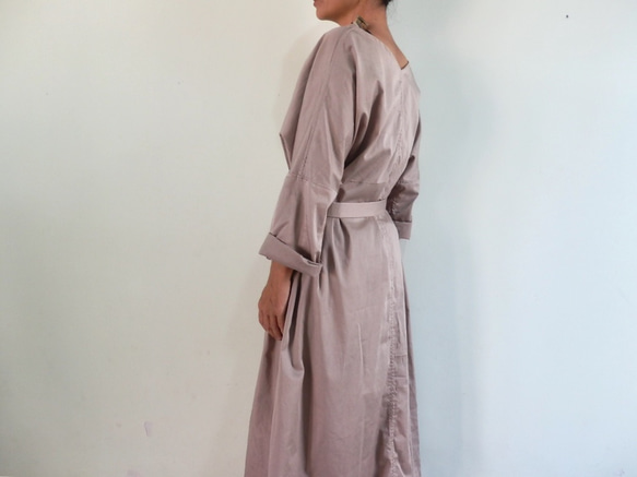 棉質緞面簡約連衣裙[Gurege] 第5張的照片