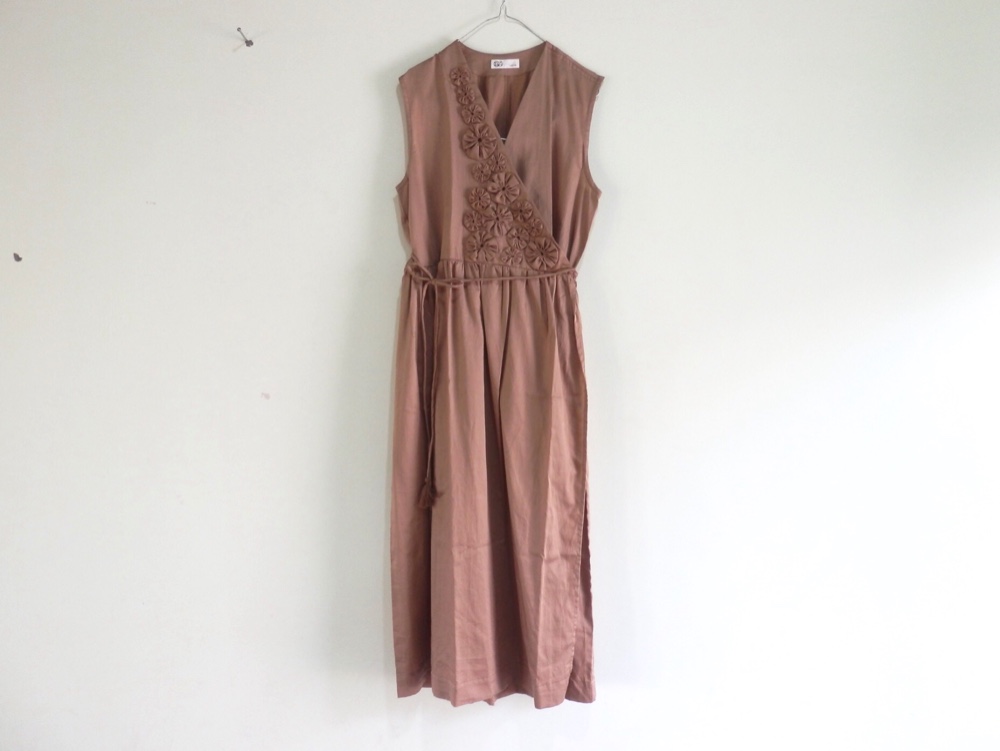 ヨーヨーカシュクールワンピース/ピンクベージュ