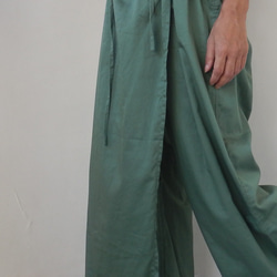 鼠尾草綠/裹裙式褲子 第5張的照片