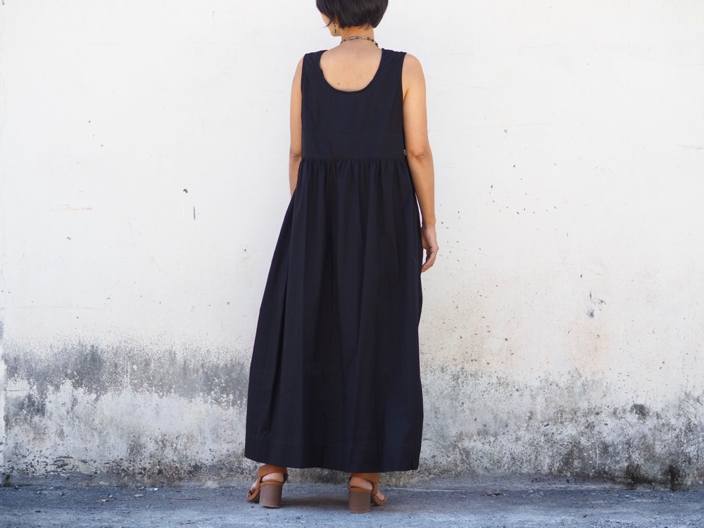 《3サイズ》両面着れるウエスト切り替えワンピース/ブラック