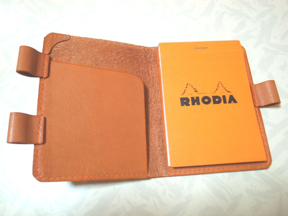 【送料無料】RHODIA （ロディア）No.12 用。メモ帳カバー、ペン差し付き 1枚目の画像