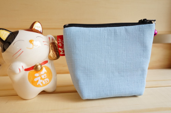 20%off   貓德雷--日式鋪棉小零錢包- 招財貓-藍款 第3張的照片