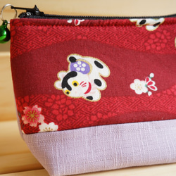 20%off  貓德雷--日式鋪棉小零錢包- 招財貓--紅/粉紫款 第2張的照片