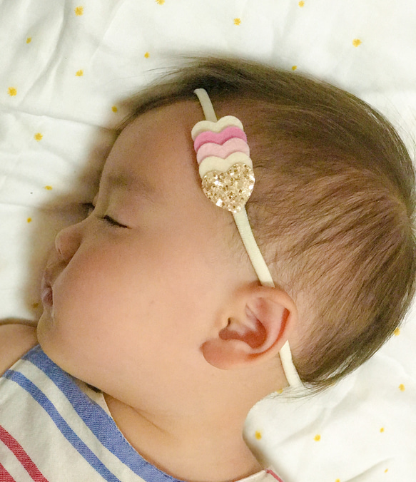 - Set of 3 Headbands - 新生児から ベビー キッズ ヘッドバンド ヘアバンド 2枚目の画像