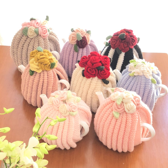 受注製作】ティーポットカバー(ティーコゼー)&ポットマット(カラー