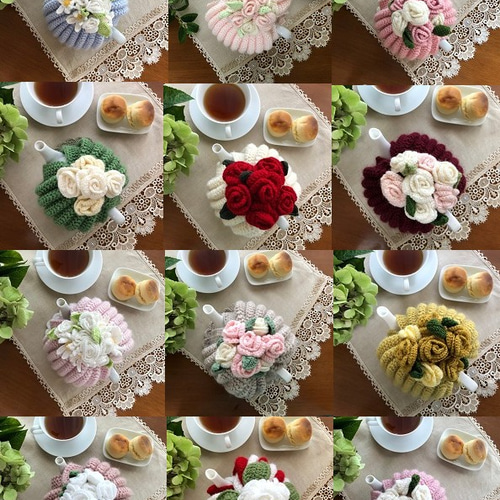 受注製作】ティーポットカバー(ティーコゼー)&ポットマット(カラー