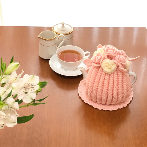 受注製作】ティーポットカバー(ティーコゼー)&ポットマット(ベビー