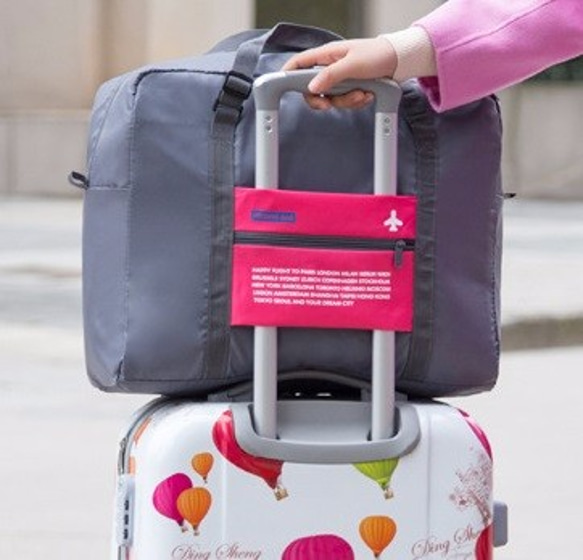 キャリー・スーツケースに付けられる大容量バッグ【ピンク】 2枚目の画像