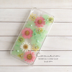 [免費送貨和名稱]綠色繡球花和北極iPhone Push Flower Case 第1張的照片