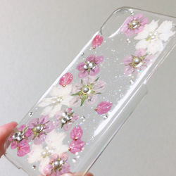 【免費送貨·免費名稱】草莓花和Chidori草iPhone·Android壓花錶殼 第2張的照片