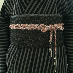 送料無料 二重飾り編みブレード帯締め pink berry 3枚目の画像