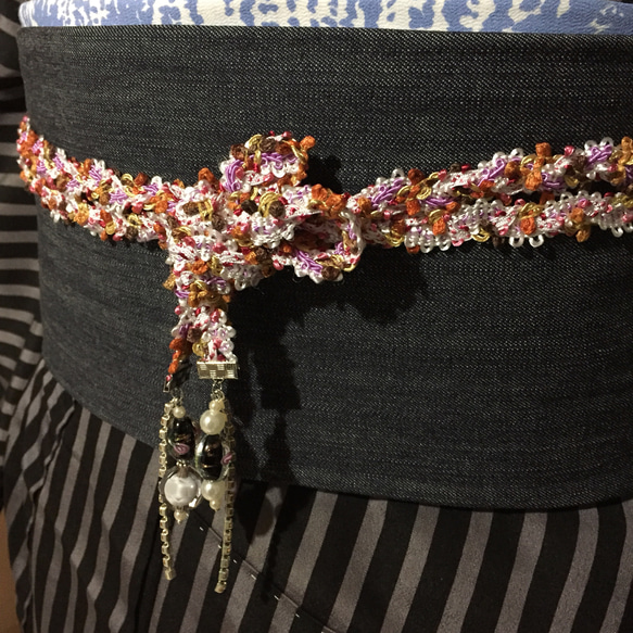 送料無料 二重飾り編みブレード帯締め pink berry 4枚目の画像