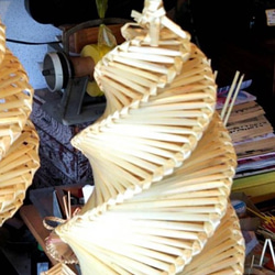 昔ながらの螢籠(ほたるかご) 白 置き型 その他アート 三乃丸・九十九堂