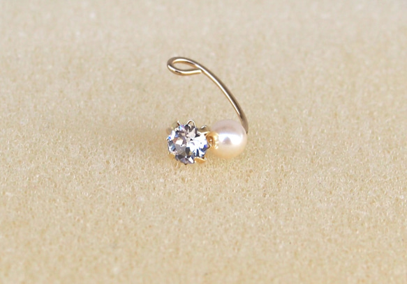 イヤーカフ　シャンパンと泡   右耳用 2枚目の画像