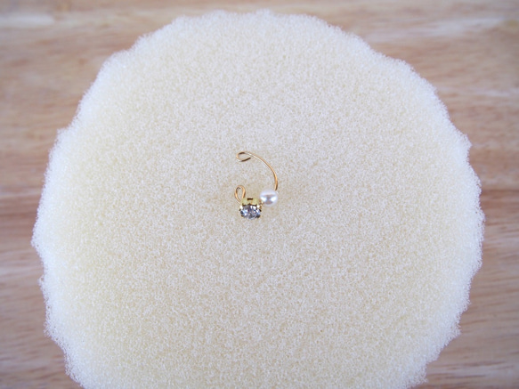 イヤーカフ　シャンパンと泡   右耳用 3枚目の画像