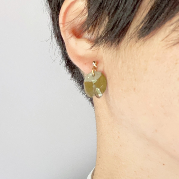 ユーカリのピアス　Eucalyptus Earrings 2枚目の画像