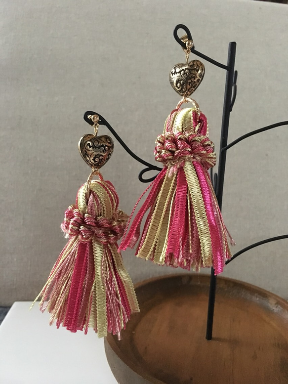 ⭐fringe tassel     ～rose pink～  着画あり 1枚目の画像