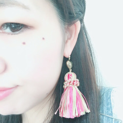 ⭐fringe tassel     ～rose pink～  着画あり 2枚目の画像