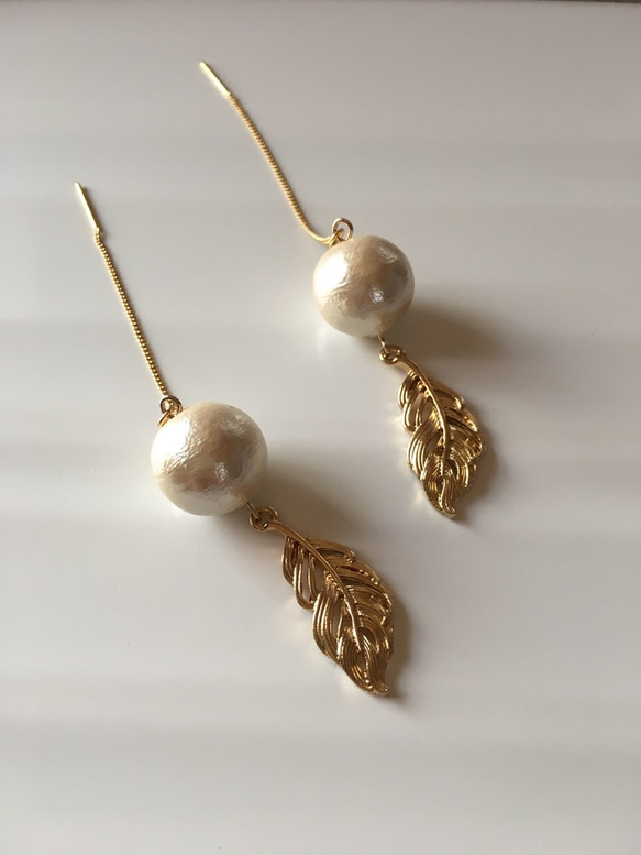 ⭐cotton pearl × feather  ～chain piece～ 1枚目の画像