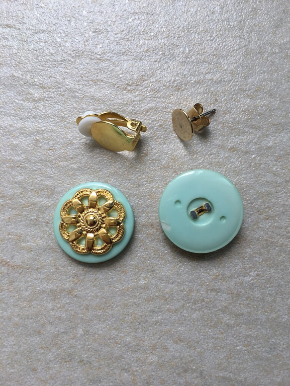 ⭐flower button  ～mint green～ 3枚目の画像