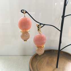 ❤pink and beige   ～piece/earrings～ 1枚目の画像