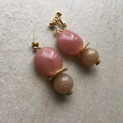 ❤pink and beige   ～piece/earrings～ 2枚目の画像