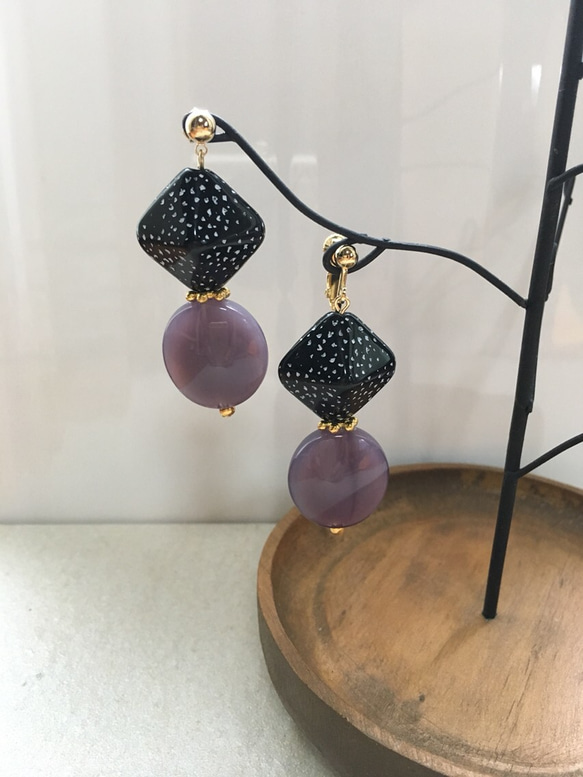 ⭐black berry    ～piece/earrings～ 1枚目の画像