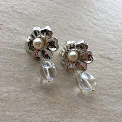 ❤silver flower   ～piece/earrings～ 2枚目の画像