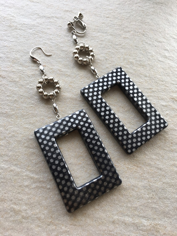 rectangle hoop  ～black×silver～ 1枚目の画像