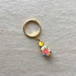 ❤Pinky ring    ～vintage flower yellow～ 1枚目の画像