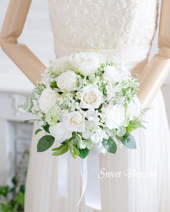 【オーダーメイド】プリザーブドフラワーのナチュラルブーケ＆ブートニア 造花