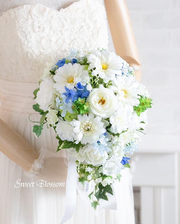 オーダーメイド】ティアドロップブーケ＆ブートニア ☆ ウェディング