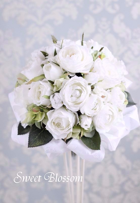 【オーダーメイド】ラウンドブーケM・ブートニア２点セット