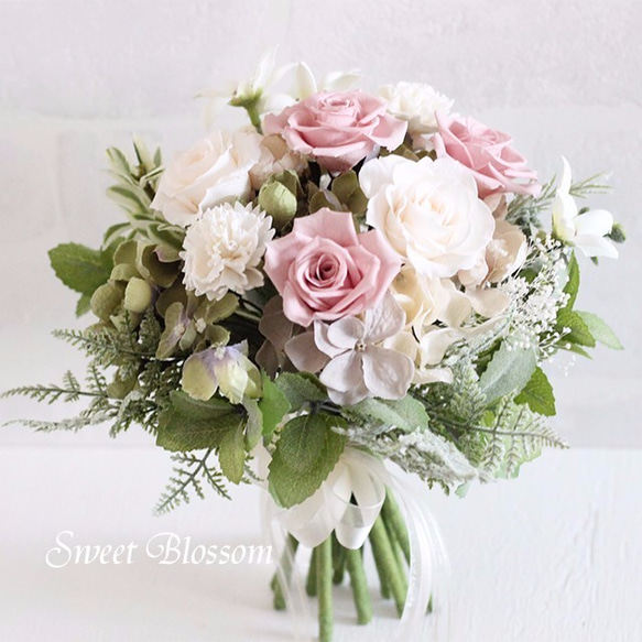 ナチュラルステムのミニブーケ（アンティークピンク） * プリザーブド