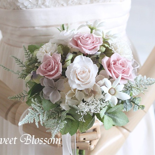 ナチュラルステムのミニブーケ（アンティークピンク） * プリザーブド