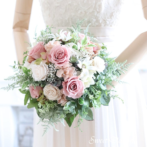 ウェディングブーケ ブートニアアーティフィシャルフラワブーケヘア