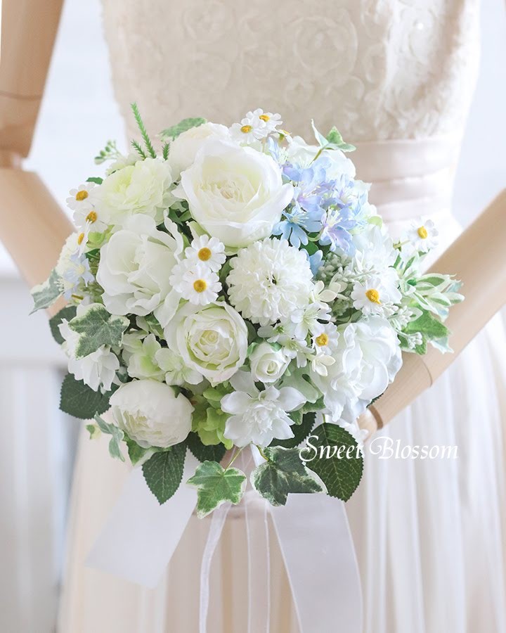 【オーダーメイド】クラッチブーケ・ブートニア・ヘッドパーツ3点セット