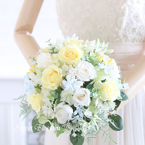 受注制作ナチュラルクラッチブーケ、ブートニア、ヘッドパーツ