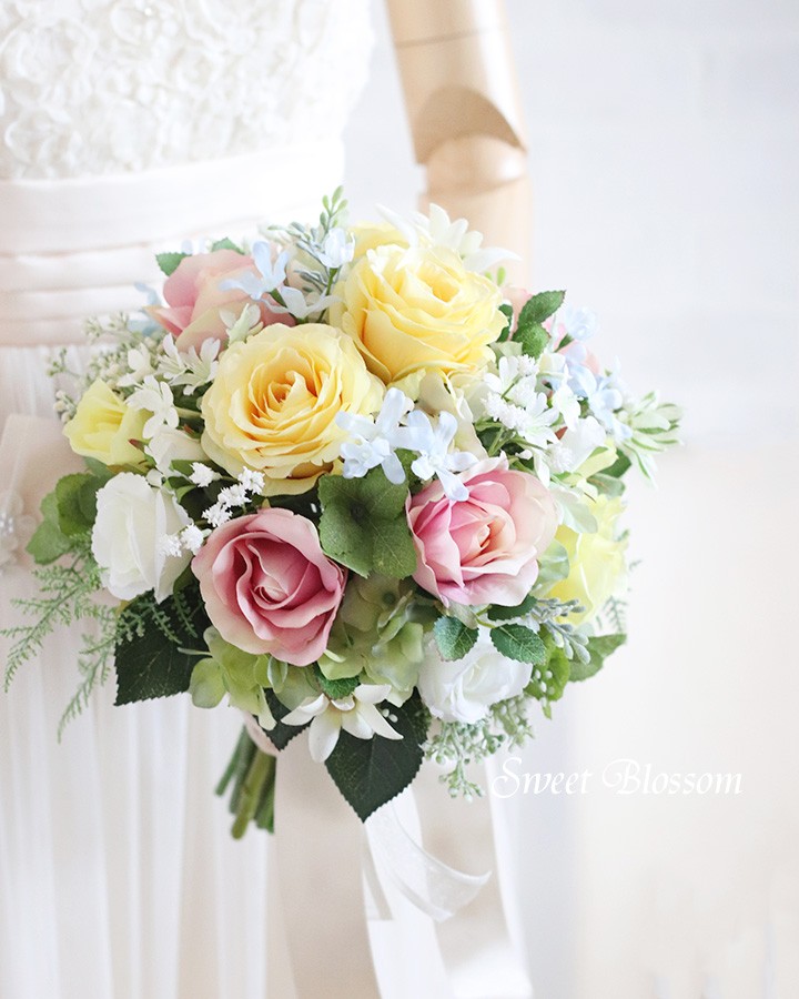 アーティフィシャルブーケ&ブートニア&ヘッドパーツ3点セット