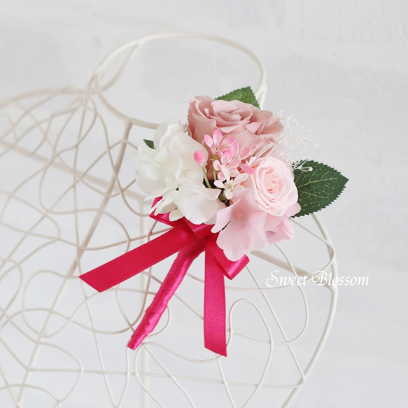 受注制作ナチュラルクラッチブーケ、ブートニア、ヘッドパーツ